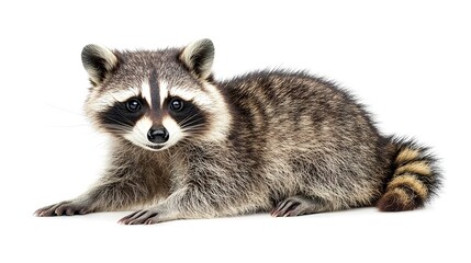 Fototapeta premium close up of a raccoon isolate on white 