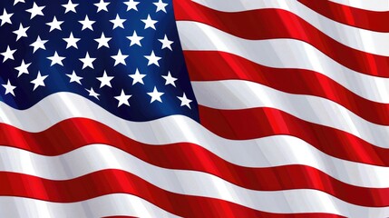Fototapeta premium USA Patriotic Celebration: American Flag Waving Background for 4th of July, Memorial Day, Veteran's Day