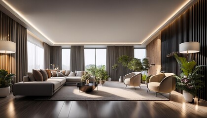 Fototapeta premium 62 A high-end living space with a modern aesthetic, showcasing elegant decor - Copy.