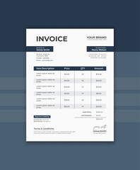 Business invoice template vector. Editable invoice design, invoice layout