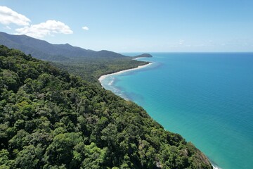 Aerial photo of Cape Tribulation Queensland Australia