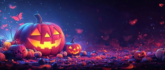 Halloween party with spooky treats, blank text area, flat design illustration