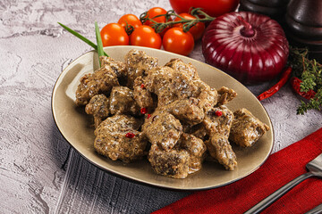 Beef liver with cream sauce