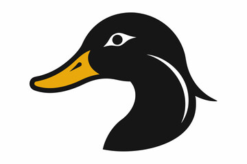 Duck head silhouette vector style on a white background