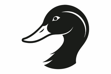 Duck head silhouette vector style on a white background
