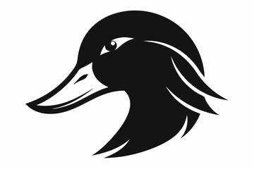 Duck head silhouette vector style on a white background