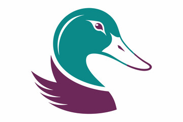 Duck head silhouette vector style on a white background