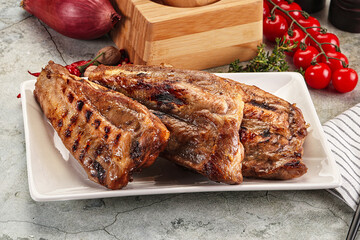 Grilled pork ribs with spices
