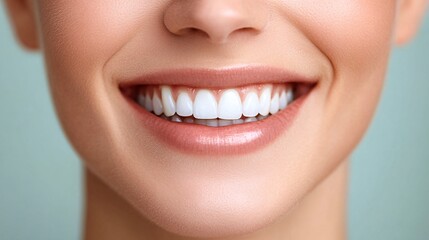 Obraz premium Close-up of a Smiling Woman's Teeth