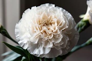 Stunning Closeup of Exquisite Classical Ivory Carnation Flower