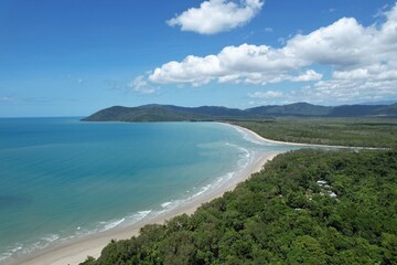 Aerial photo of Thornton Beach Daintree Queensland Australia