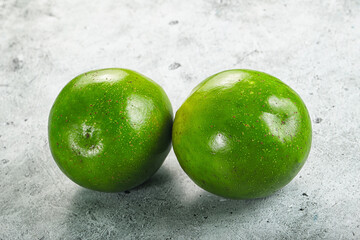 Two ripe green exotic avocado fruit