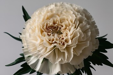 Stunning Closeup of a Beautiful Classic Ivory Carnation Flower