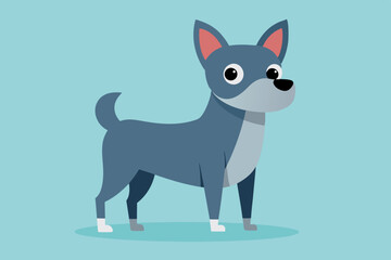 Funny mockup of a small dog on a white background