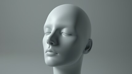 Serene White Mannequin Head