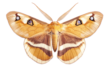 A beautifully detailed close-up of a majestic moth showcasing its vibrant orange and brown patterns and delicate wings.
