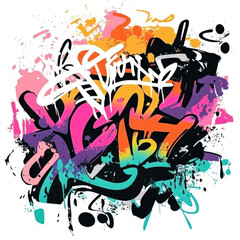 Colorful and abstract graffiti art exploding with creativity