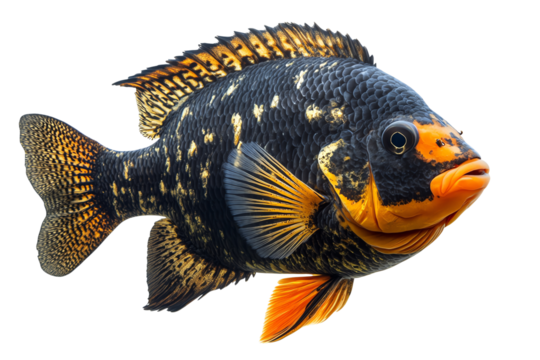A vibrant and colorful fish showcasing intricate patterns, making it a stunning addition to aquatic photography collections.