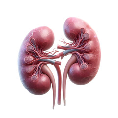 High-Resolution 3D Model of Human Kidneys in Transparent PNG Format for Educational and Healthcare Applications in Human Anatomy and Medical Illustrations