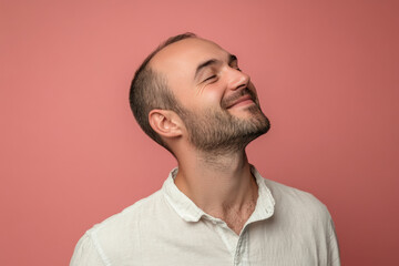 Fototapeta premium A close up of a man's face with her eyes closed