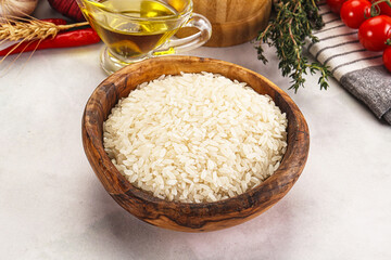 Dry Arborio rice for risotto