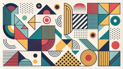 simple shapes bold lines abstract graphic
