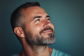 Obraz premium A close up of a man's face with her eyes closed