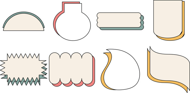 Various Decorative Shapes, Text Box and Design Elements for Creative Projects