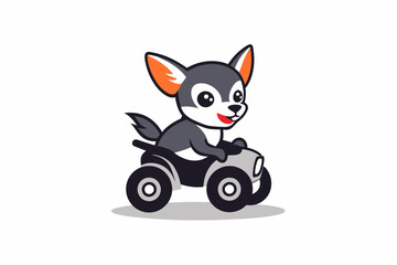 Happy Chihuahua running sticker cutout