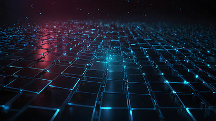 Obraz premium Technological Lines And Blue Background