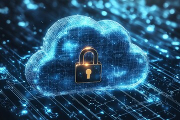 Illustration of Cloud Security Services Technology created with Generative AI