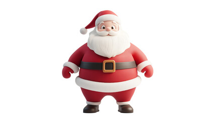  3D Cartoon Santa Claus Isolated on White Background