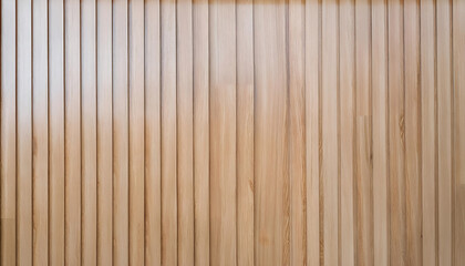 Fototapeta premium Wooden wall paneling with vertical slats in a modern interior setting