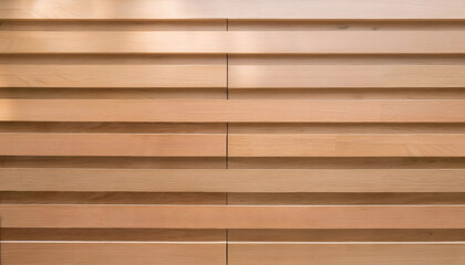 Wooden wall paneling with horizontal slats in a modern interior setting
