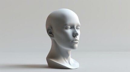 White Plaster Bust of a Woman's Head