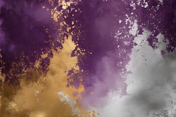 Rustic Distressed Poster Background with Vibrant Purple Gold and Silver Color Flow
