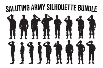 Saluting Army Silhouette Bundle,
Military Salute Bundle,
Army Silhouette Collection,
Soldier Salute Silhouettes,
Army Tribute Bundle,
Military Salute Art,
Saluting Soldier Set,
Army Silhouette Set,
