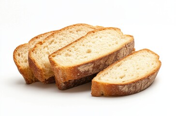 Slices of bread isolated on a white background