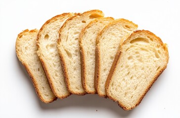 Slices of bread isolated on a white background