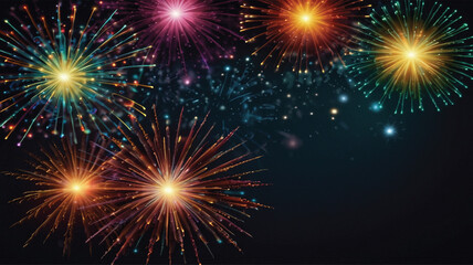 Abstract colored firework background with free space for text