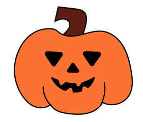 Halloween smile pumpkin. Vector flat illustration.