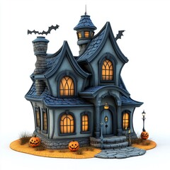3D Cartoon Cute Funny Haunted House for Halloween