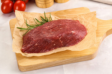 Raw beef meat uncocked steak
