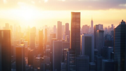 Fototapeta premium Golden Hour Skyline