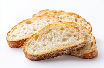 Naklejka premium Slices of bread isolated on a white background