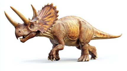 High-quality illustration of a Triceratops dinosaur. Perfect for educational materials, posters, and prehistoric-themed projects.