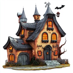 3D Cartoon Cute Funny Haunted House for Halloween