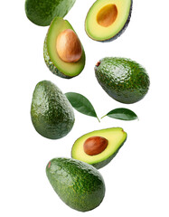 PNG falling avocado on transparent background