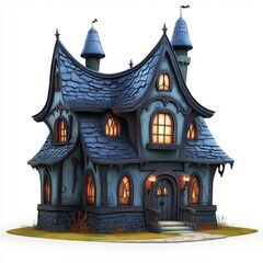 Fototapeta premium 3D Cartoon Cute Funny Haunted House for Halloween
