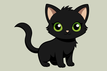 Kitten is a black vector design on a white background